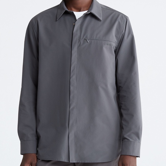 Men’s Calvin Klein Athletic Shirt | Concealed snap buttons | Sz L | Brand New - Picture 1 of 15